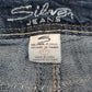 Womens Blue Silver Jeans Distressed  Shorts