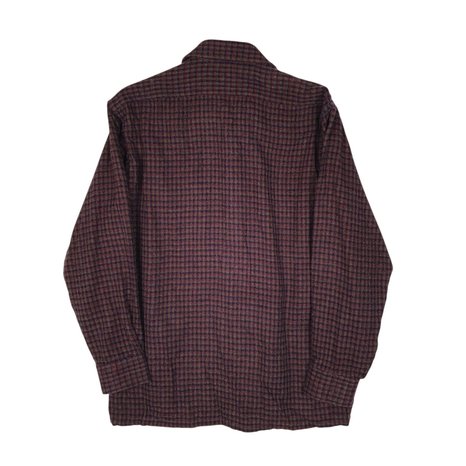 Mens Burgundy Rocky Ford Vintage 90s Plaid Flannel  Shirt