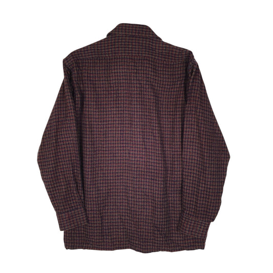Mens Burgundy Rocky Ford Vintage 90s Plaid Flannel  Shirt