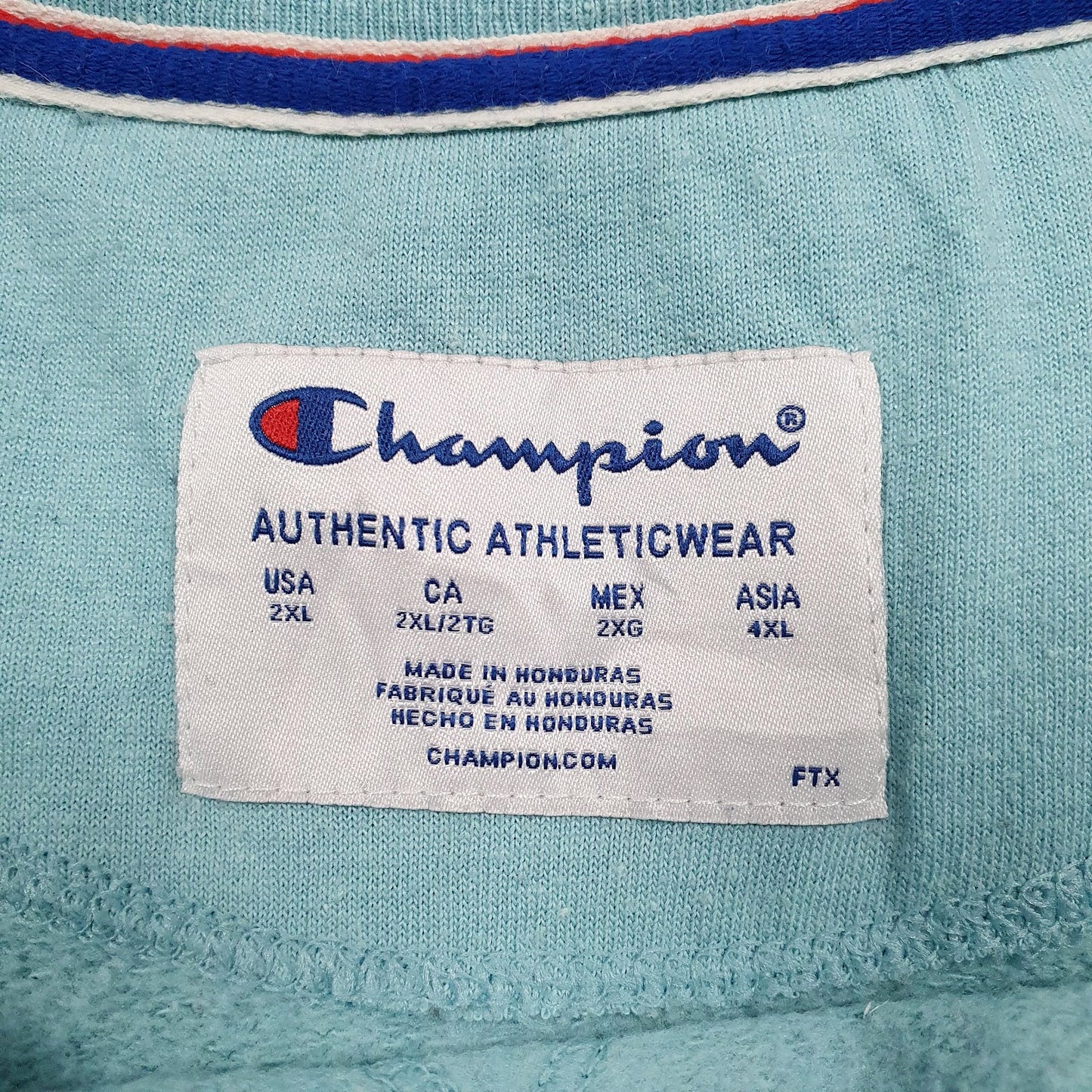 Womens Blue Champion Spellout Crewneck Jumper
