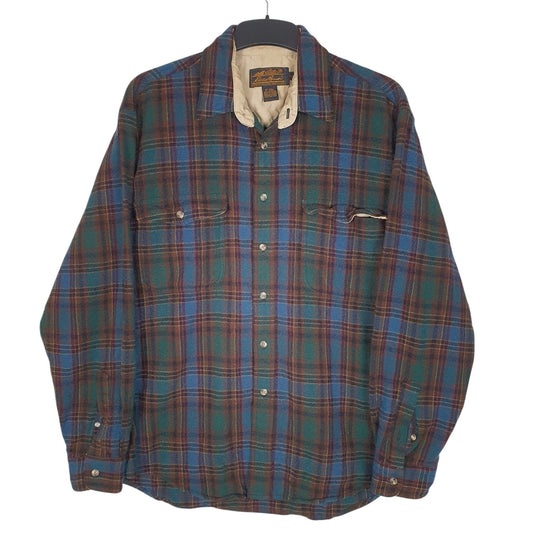 Mens Blue Eddie Bauer Vintage 90s Long Sleeve Shirt