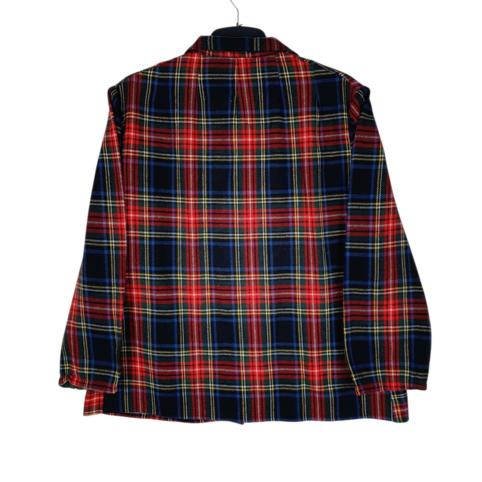 Womens Navy Unbranded Plaid Flannel Jacket  Shirt