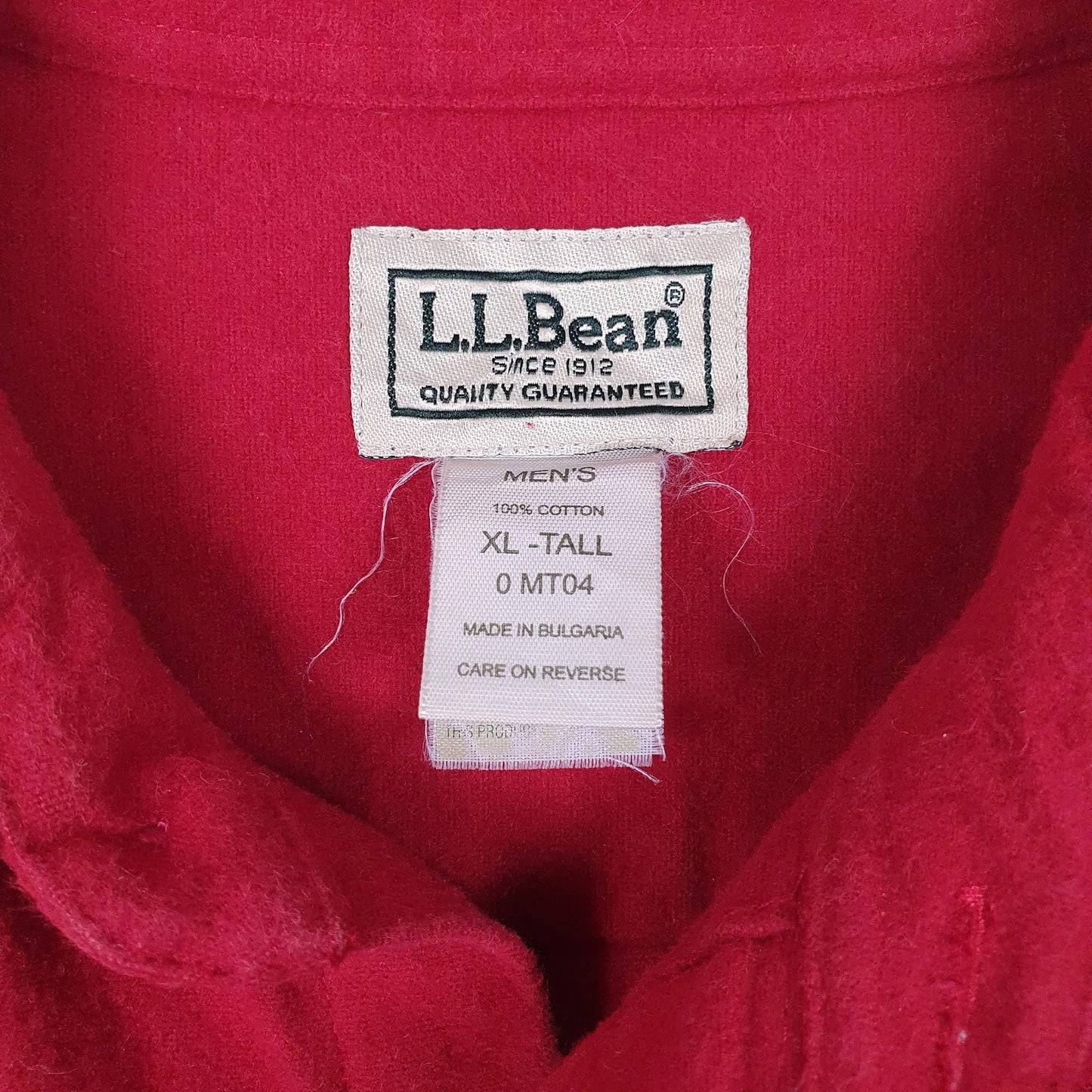 Mens Red L.L.Bean Chamois  Shirt