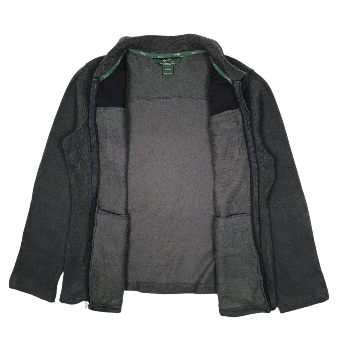 Womens Grey Woolrich Harrington Jacket Full Zip Jumper