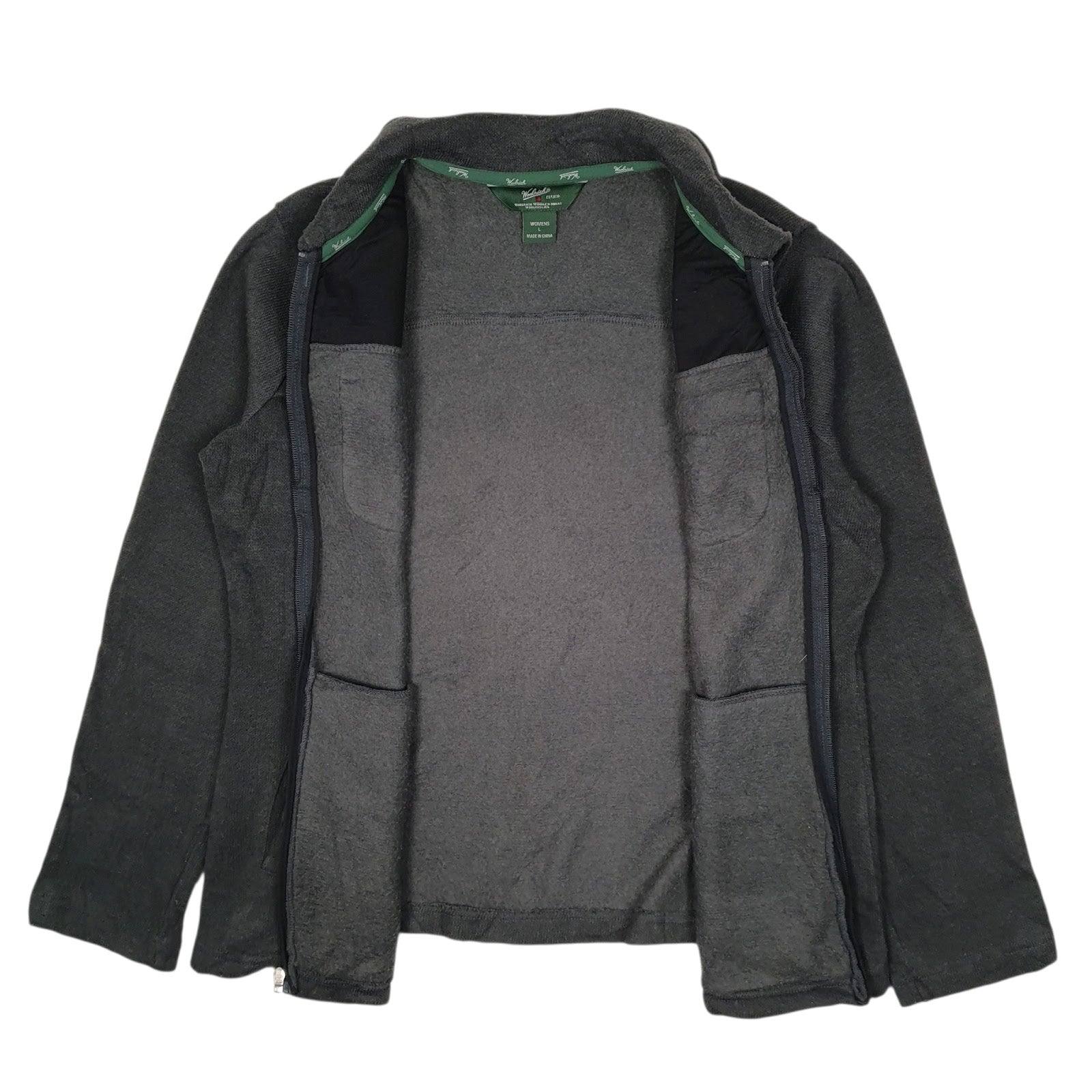 Womens Grey Woolrich Harrington Jacket Full Zip Jumper