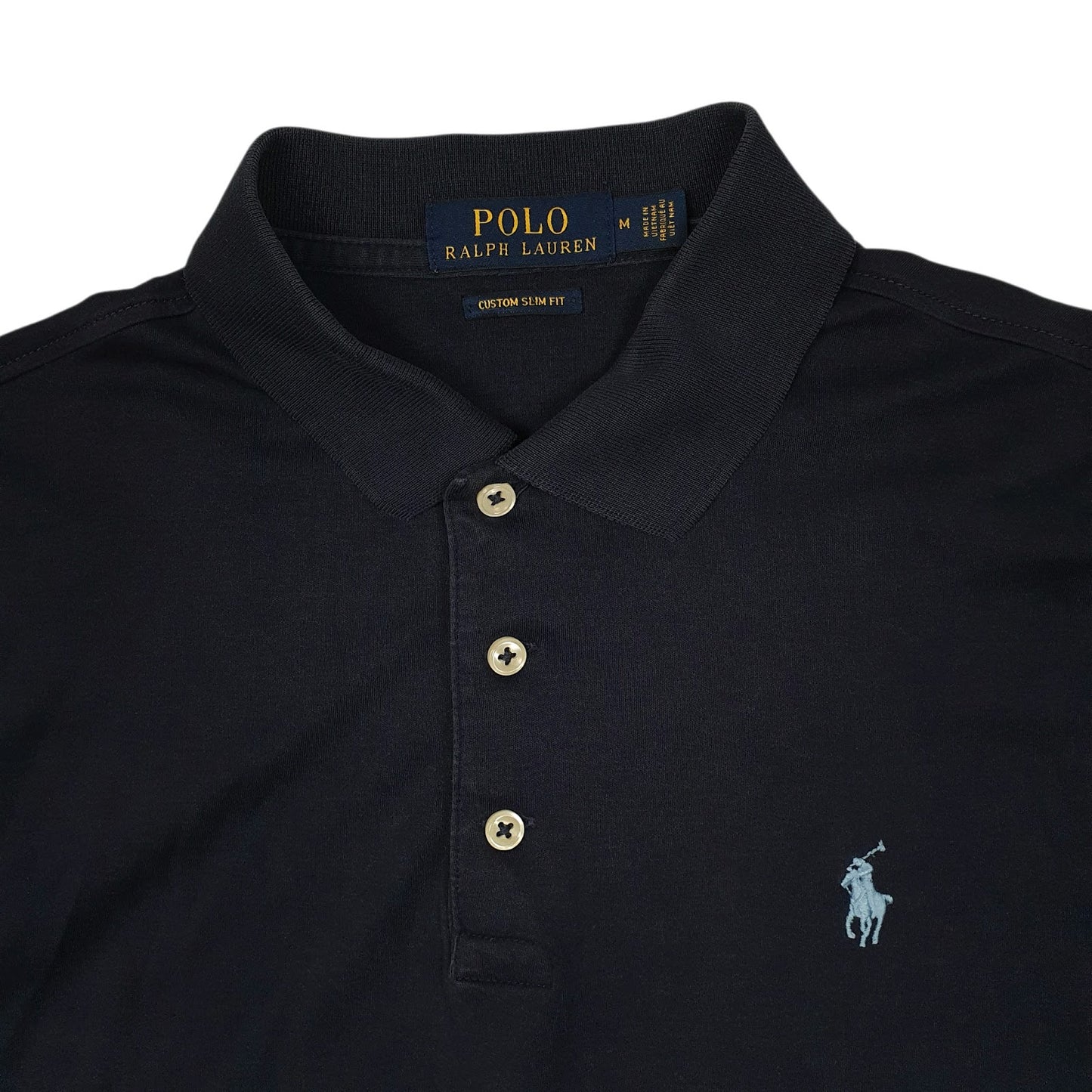 Mens Navy Polo Ralph Lauren Custom Slim Fit Full Zip Polo Shirt