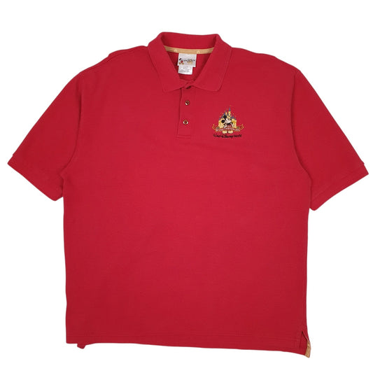 Mens Red Walt Disney World  Short Sleeve Polo Shirt