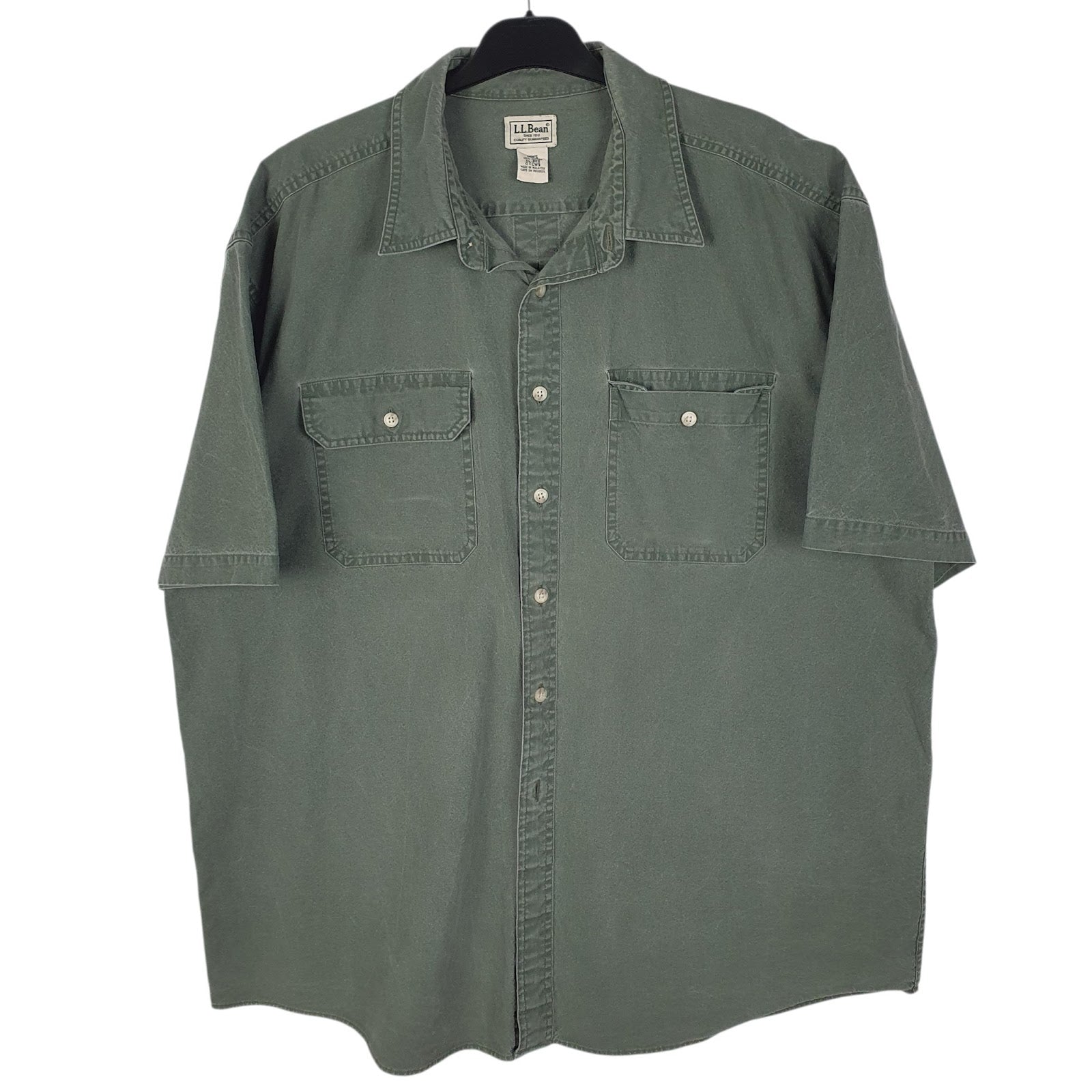 Mens Green L.L.Bean  Short Sleeve Shirt