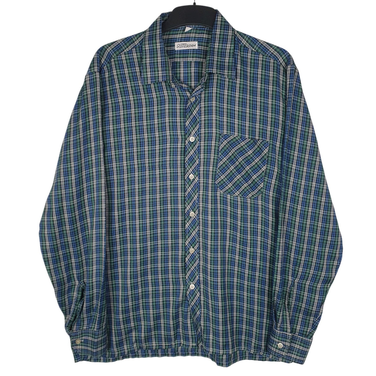 Mens Blue Rotterdam  Long Sleeve Shirt