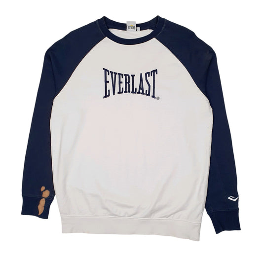 Mens White Everlast Boxing Crewneck Jumper