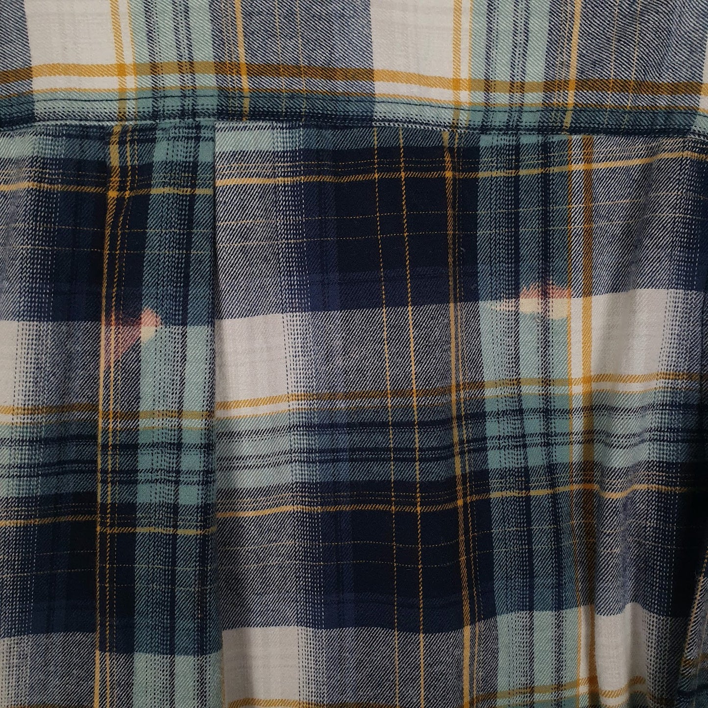 Mens Blue Eddie Bauer Heavyweight Plaid Flannel  Shirt