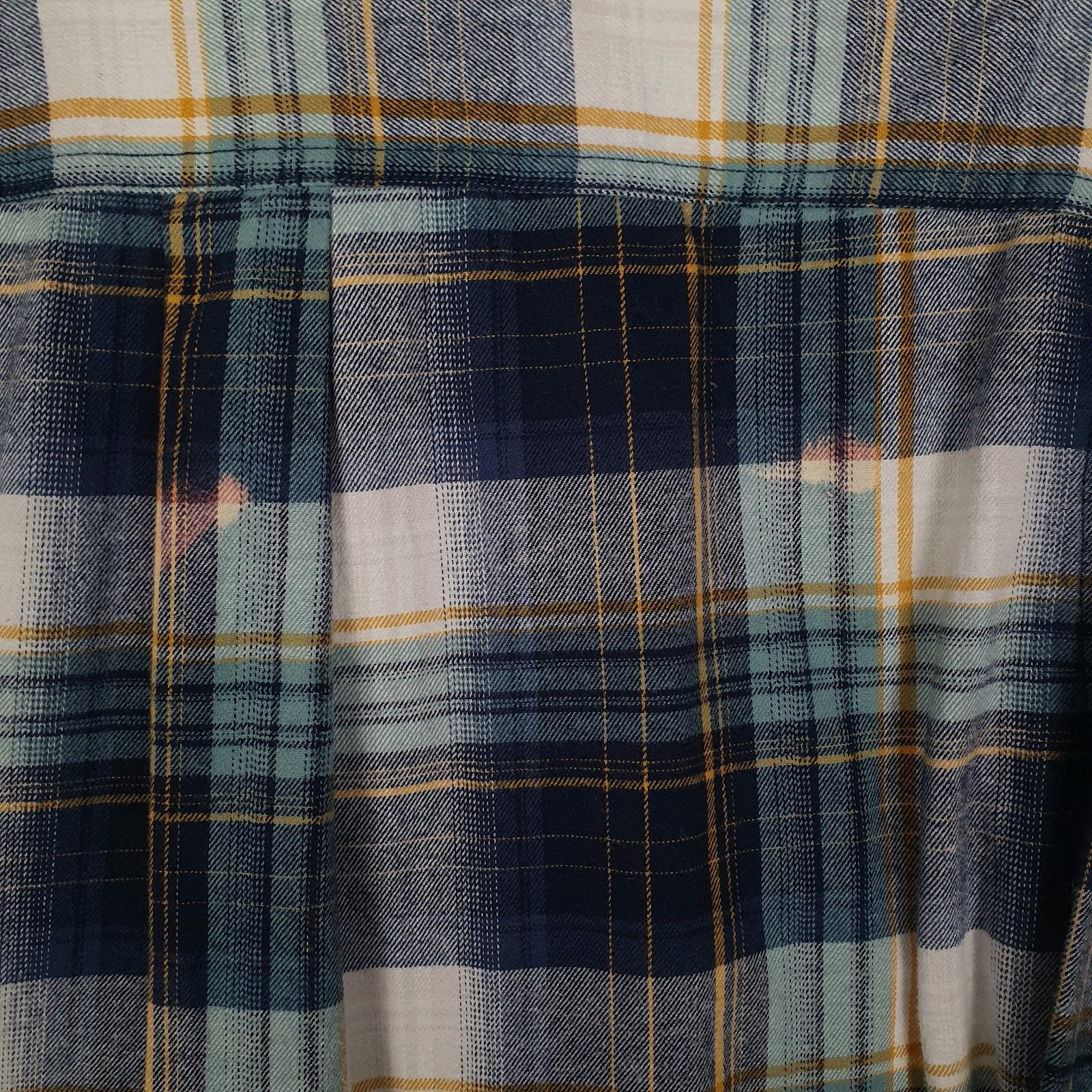 Mens Blue Eddie Bauer Heavyweight Plaid Flannel  Shirt