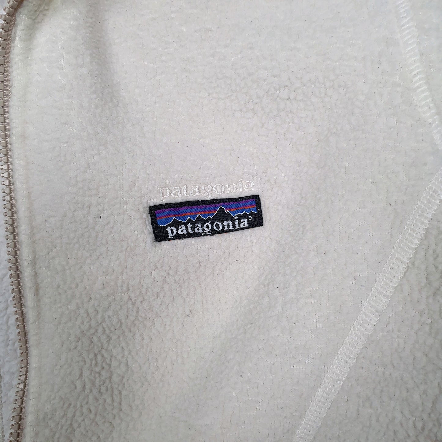 Womens White Patagonia Synchilla Arctic Hoodie Full Zip Jumper