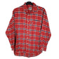 Mens Red Pepsi Cola Vintage Flannel Long Sleeve Shirt