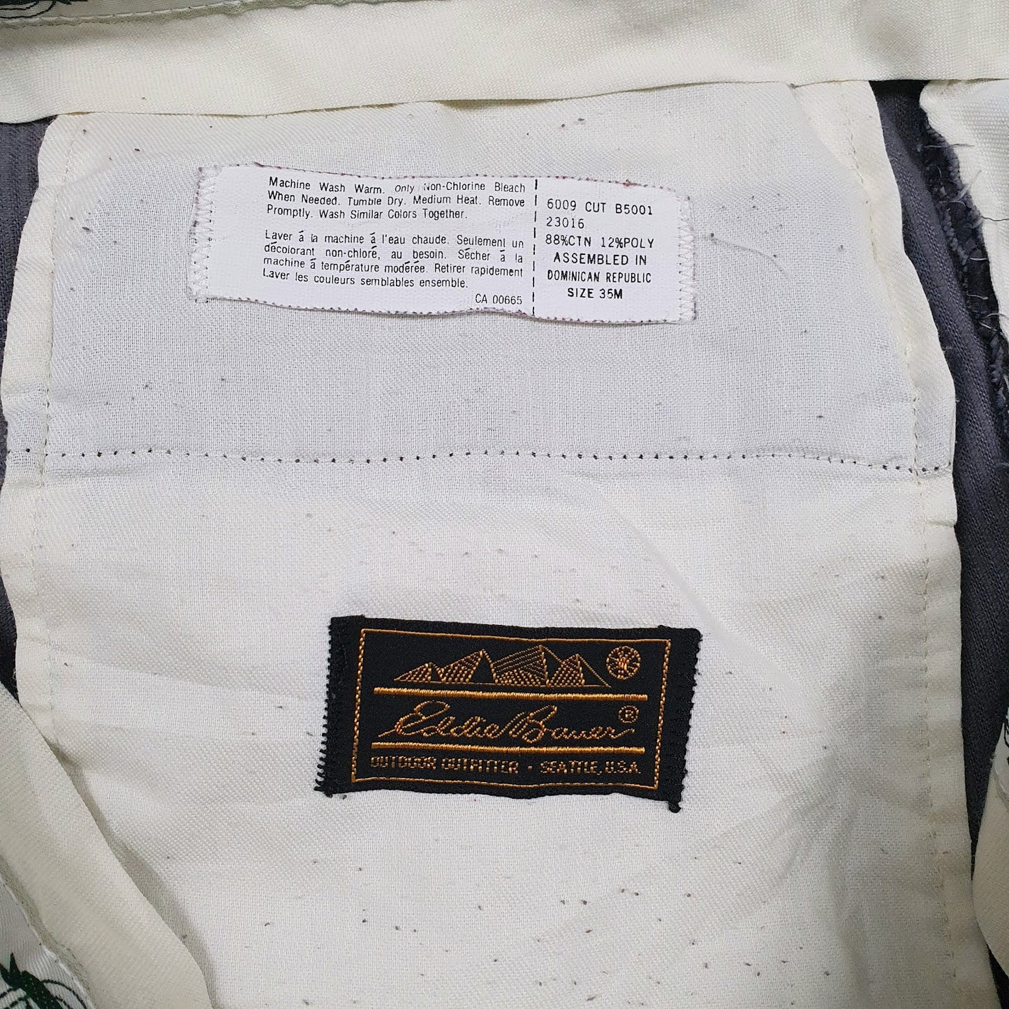 Mens Grey Eddie Bauer Pleated  Trousers