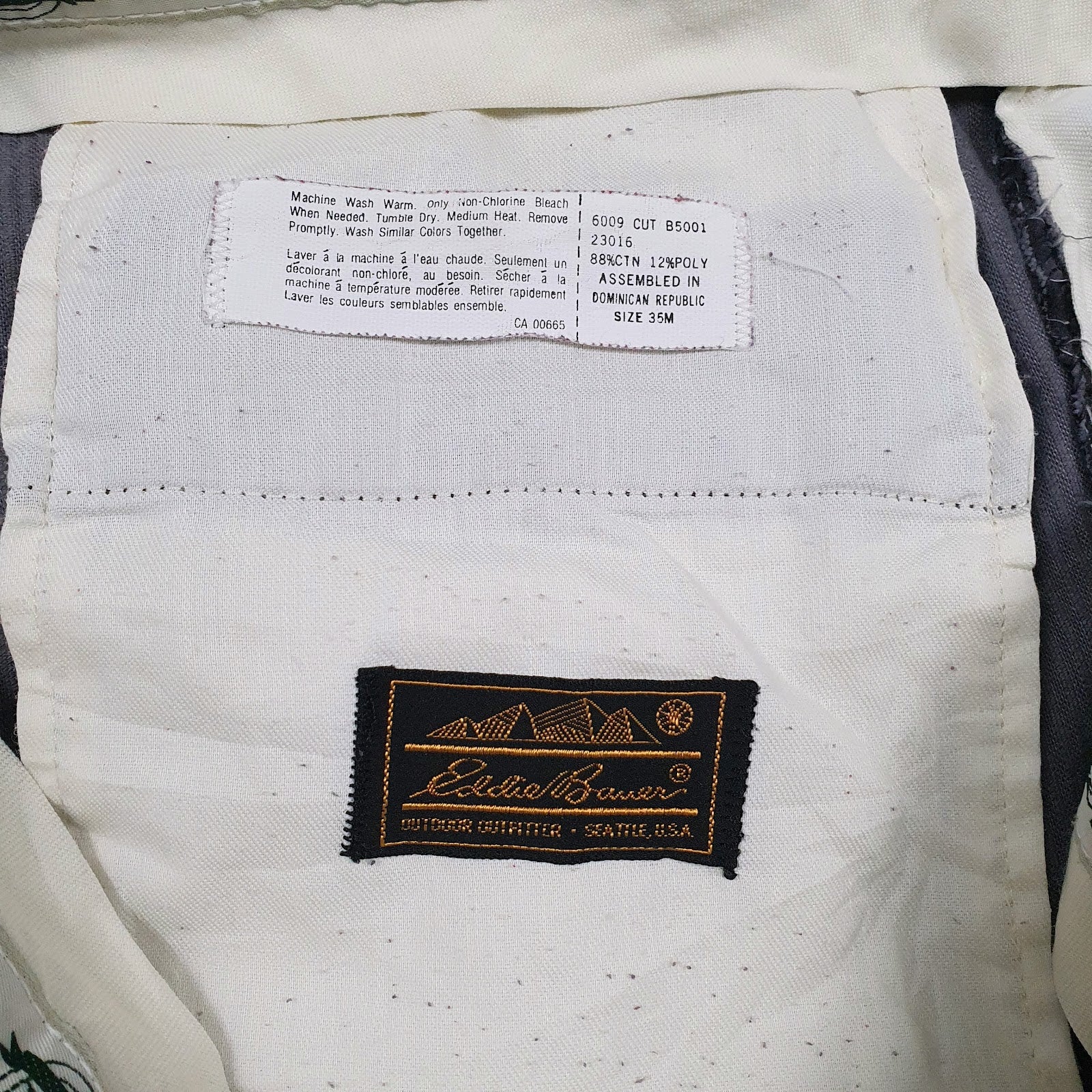 Mens Grey Eddie Bauer Pleated  Trousers