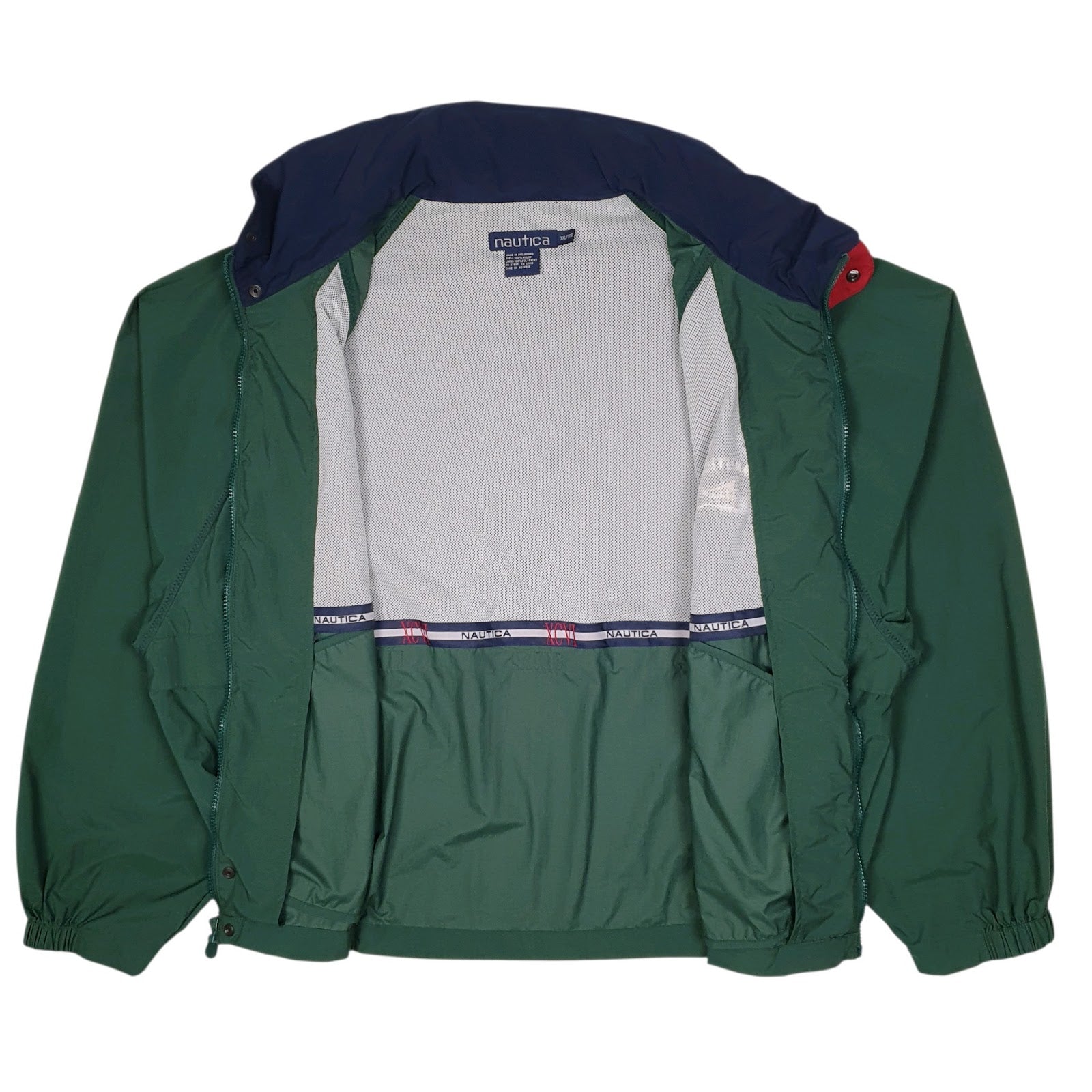 Mens Green Nautica Vintage 90s Sailing  Coat