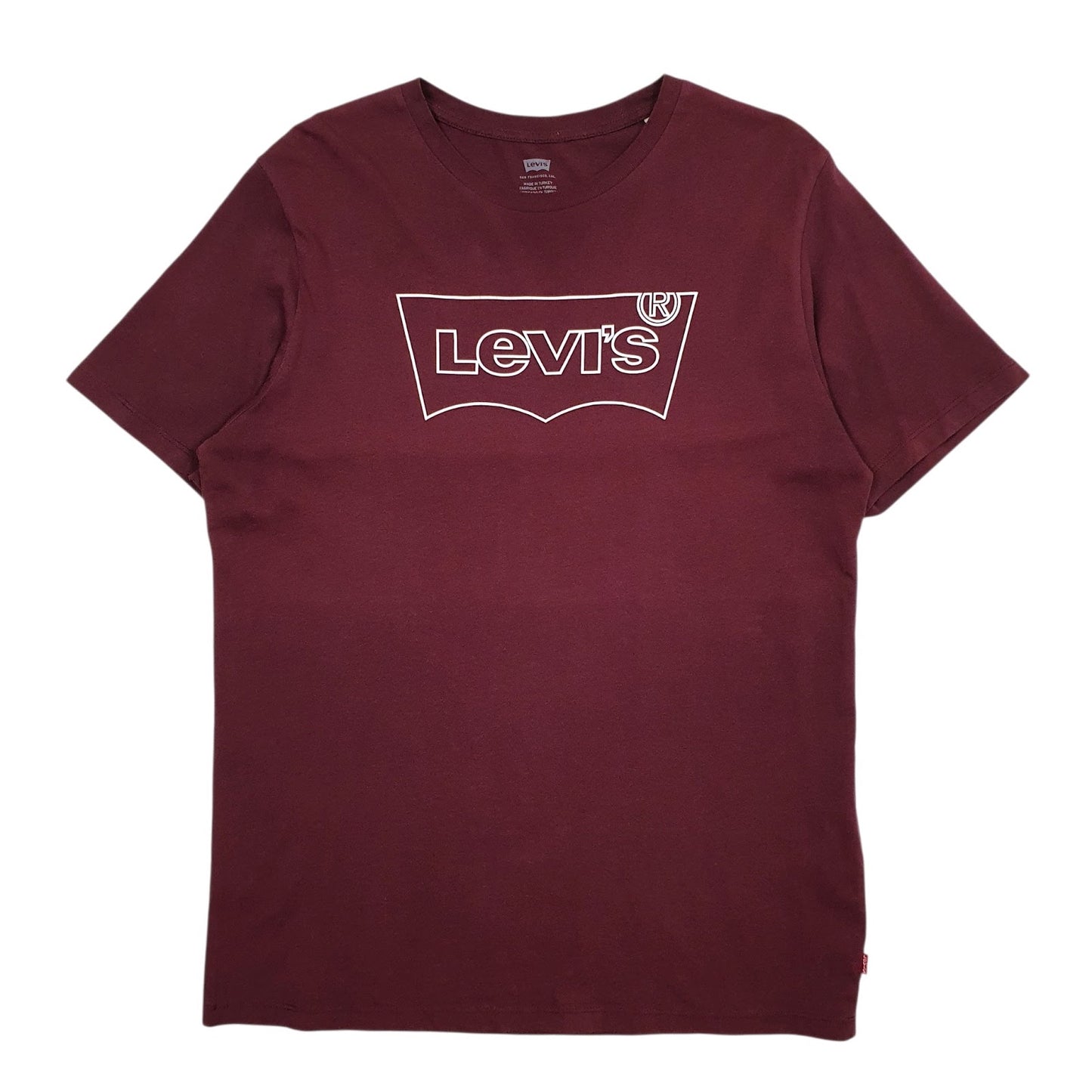 Mens Burgundy Levis  Short Sleeve T Shirt