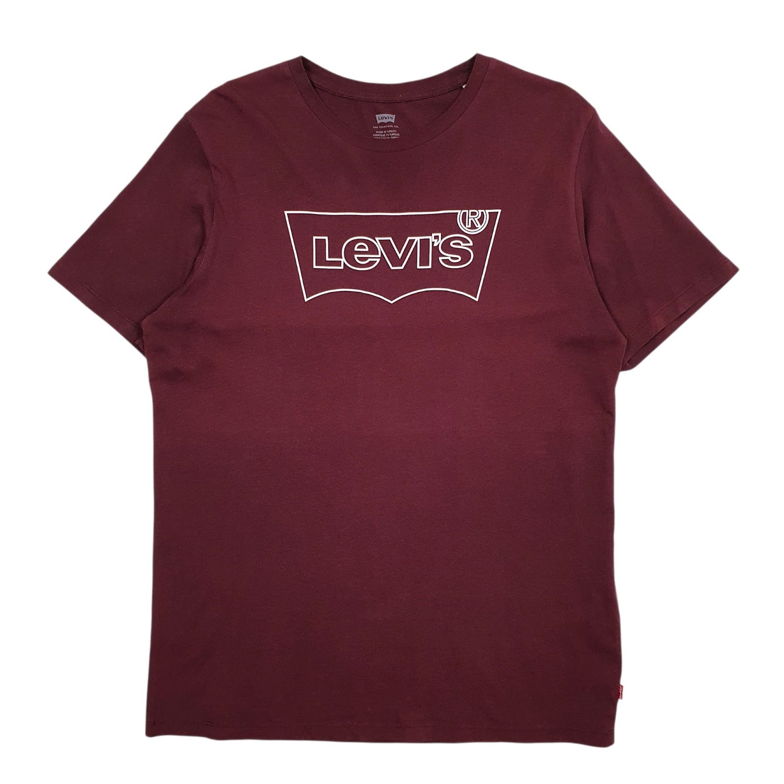 Mens Burgundy Levis  Short Sleeve T Shirt