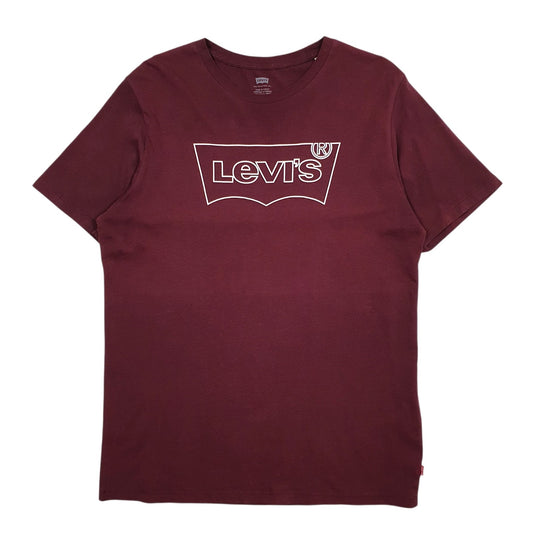 Mens Burgundy Levis  Short Sleeve T Shirt