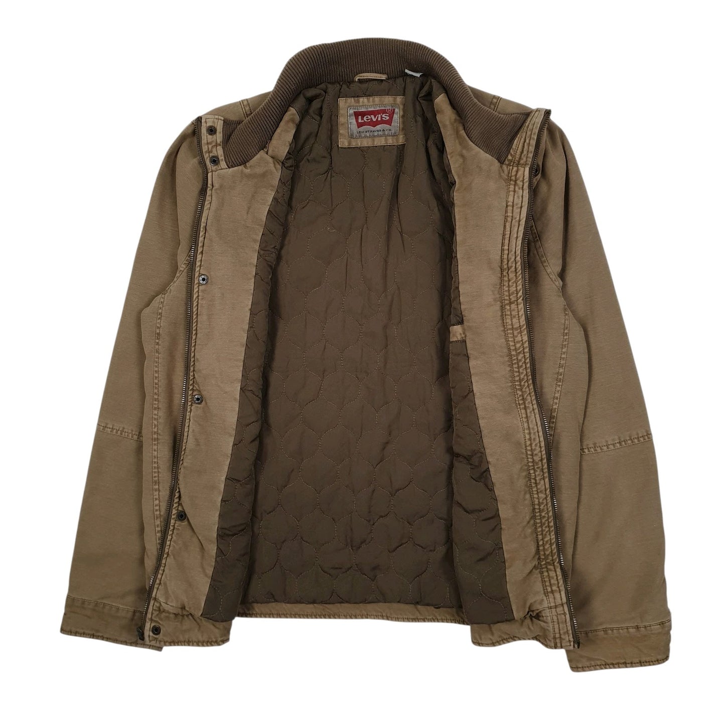 Mens Brown Levis Chore Windbreaker Padded  Coat