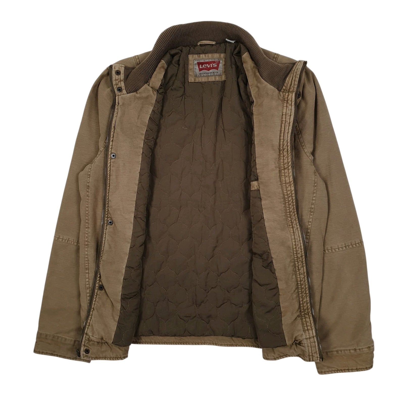 Mens Brown Levis Chore Windbreaker Padded  Coat