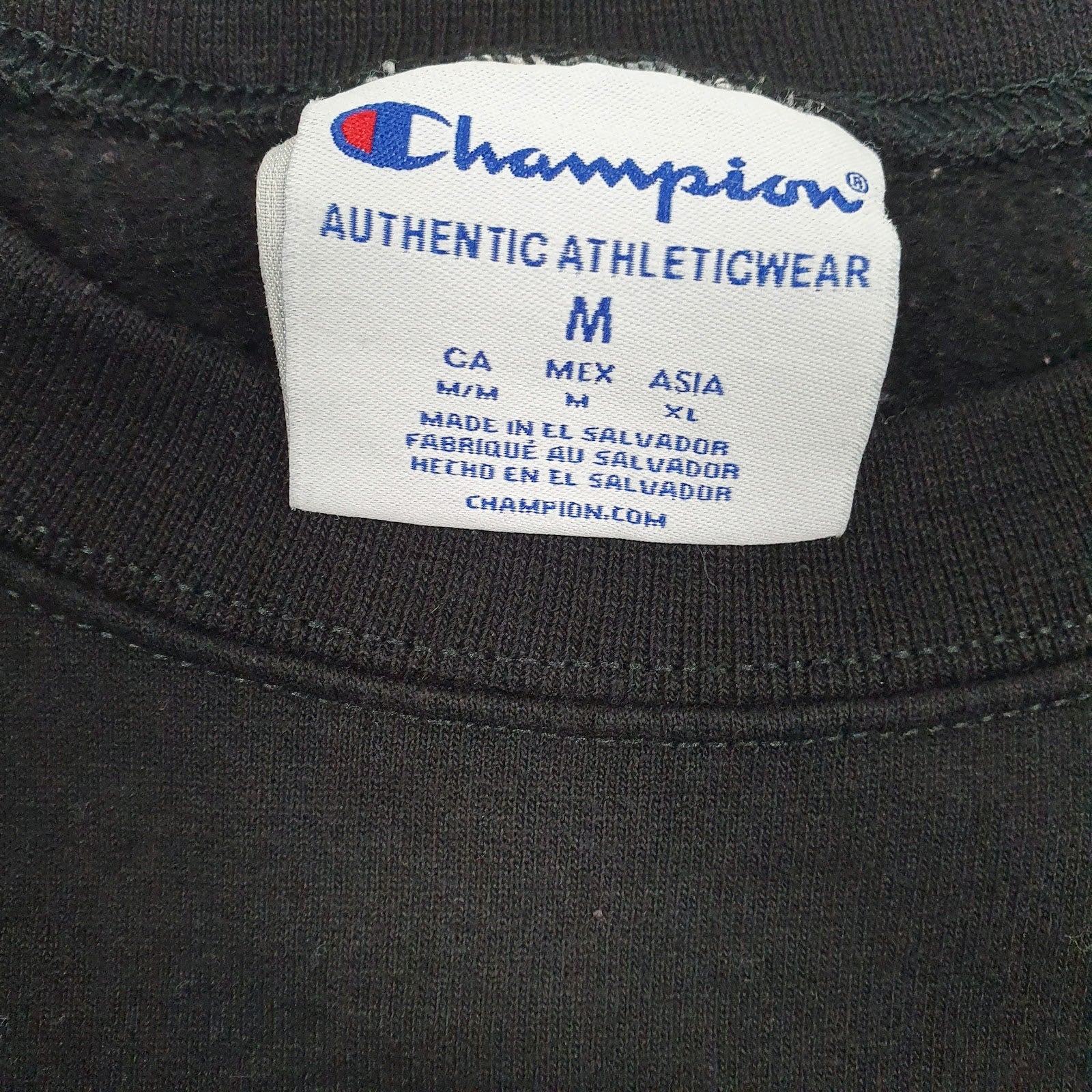 Mens Black Champion  Crewneck Jumper