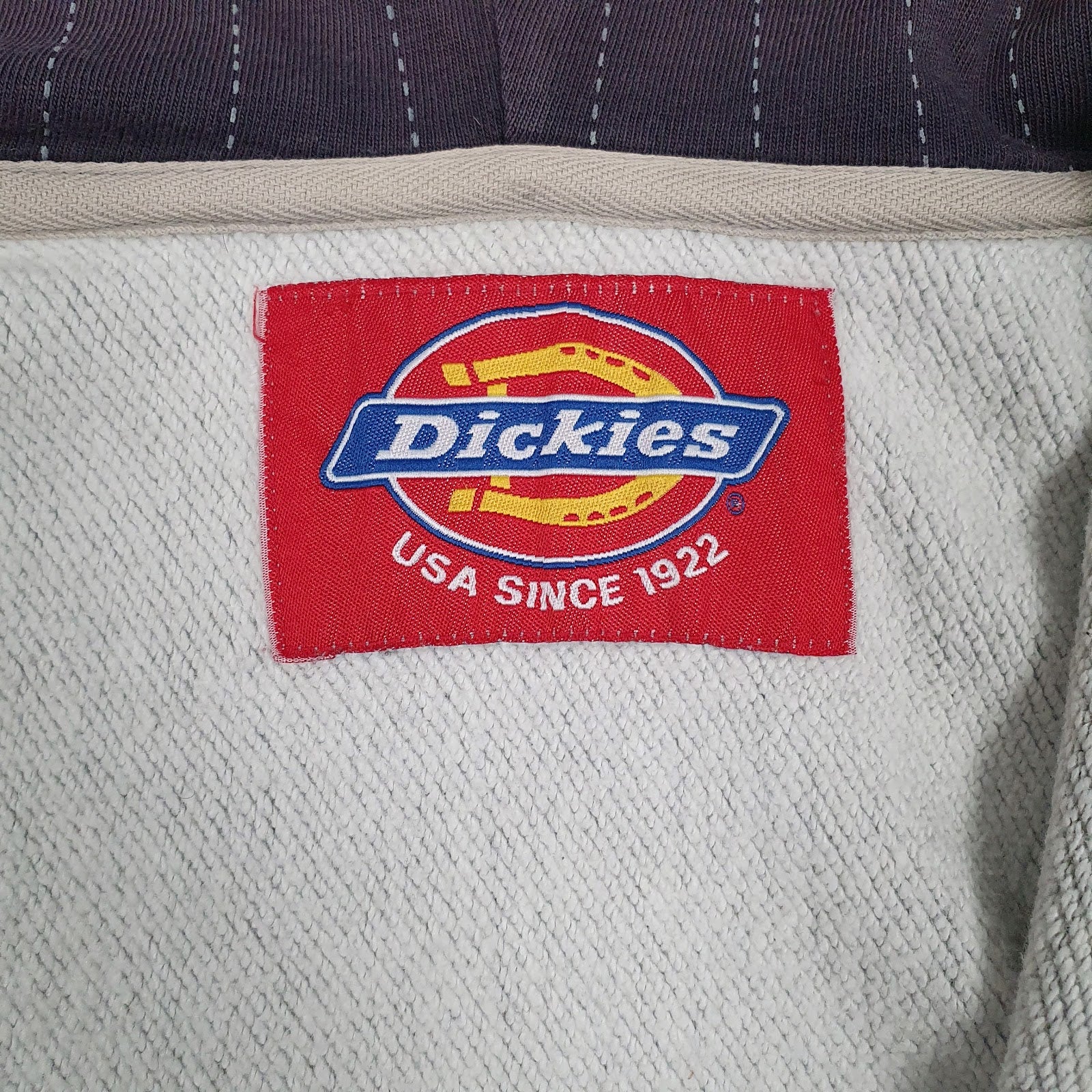 Mens Grey Dickies Spellout Full Zip Jumper