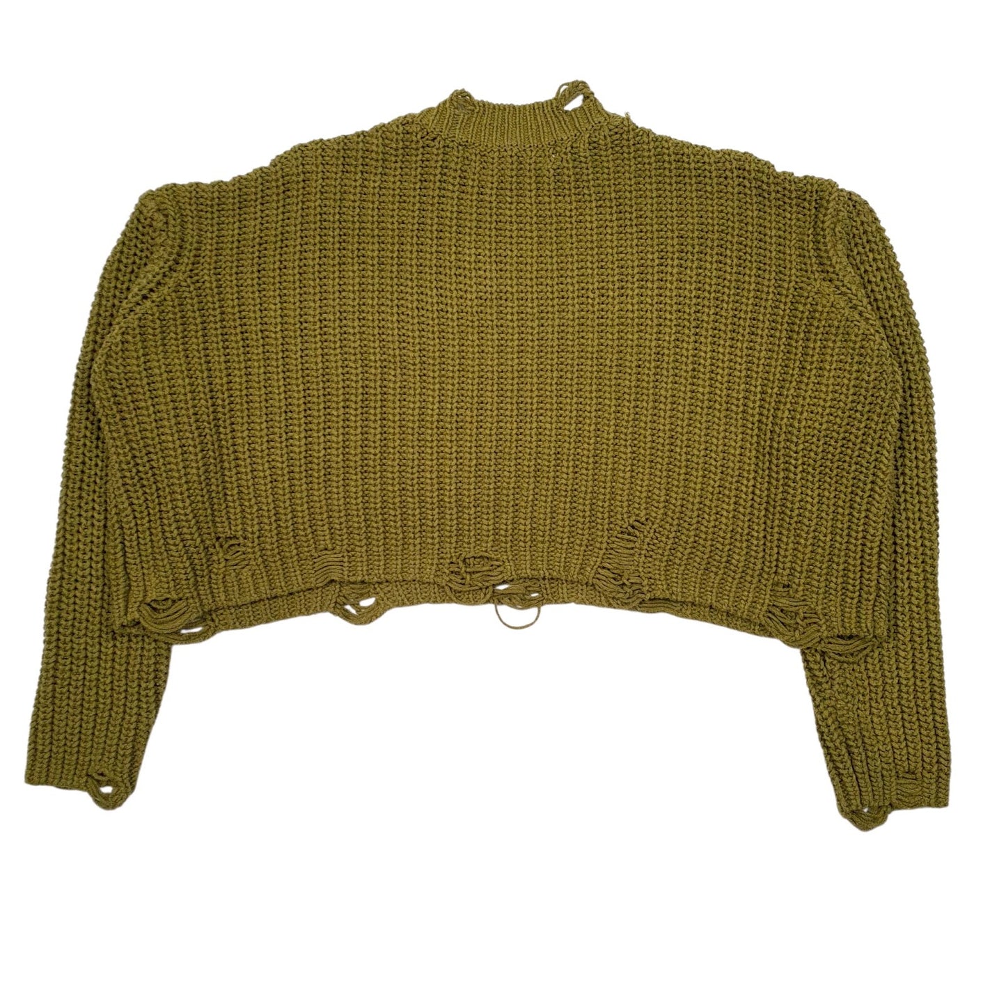 Womens Green Zara Cropped Knit Crewneck Jumper