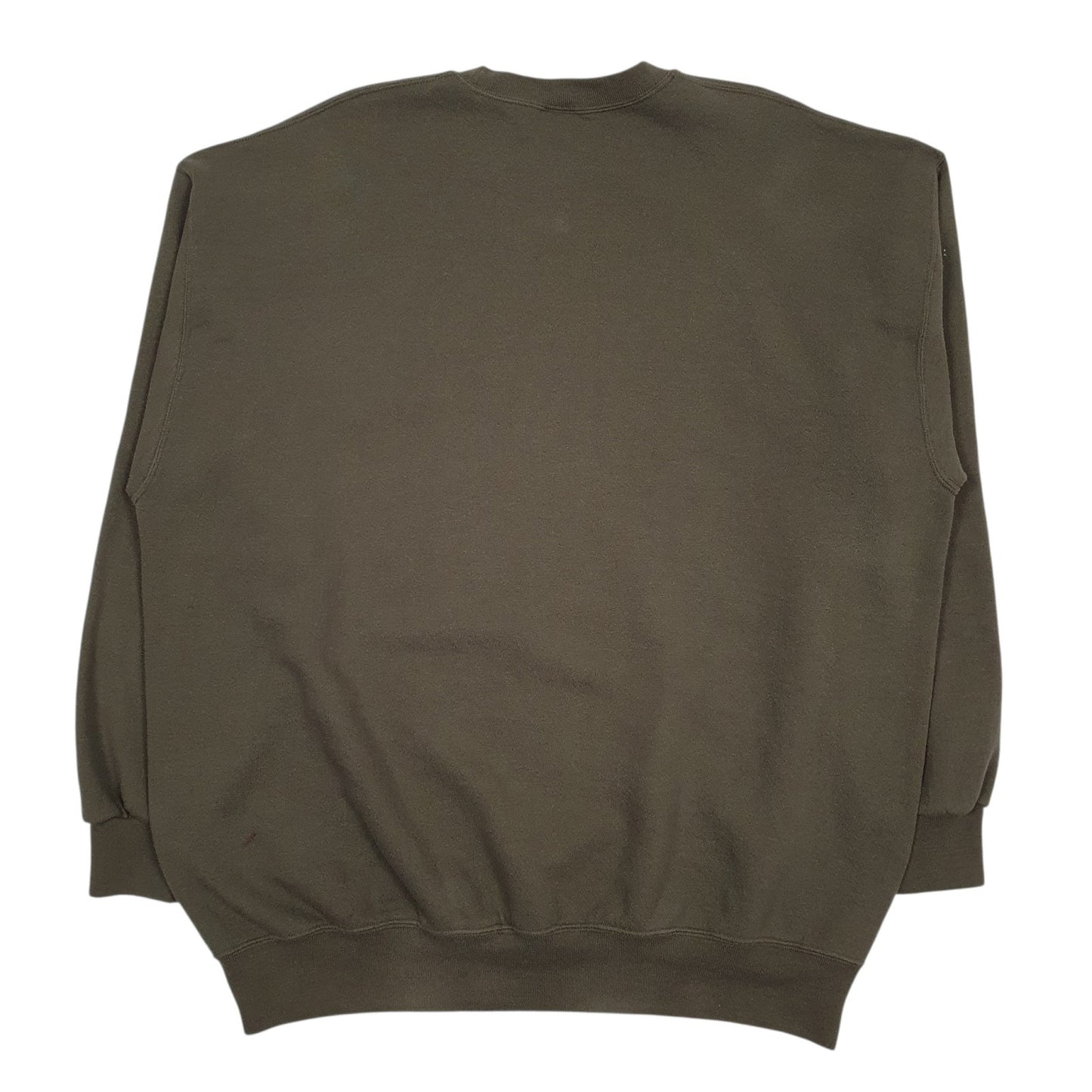 Mens Green Soffe Sweats Militairy USMC Vintage 90s Made In USA Crewneck Jumper