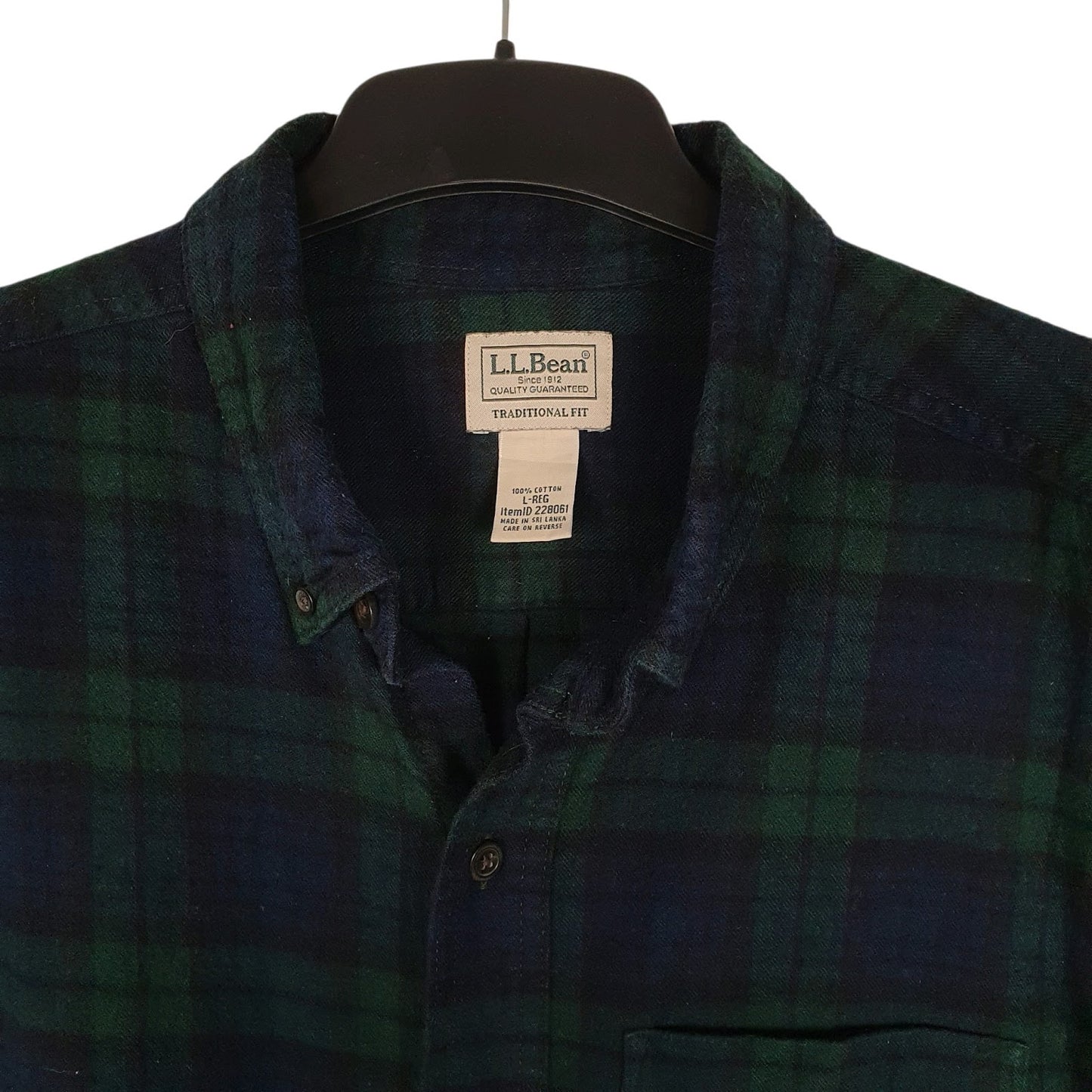 Mens Navy L.L.Bean Plaid Flannel Heavyweight  Shirt