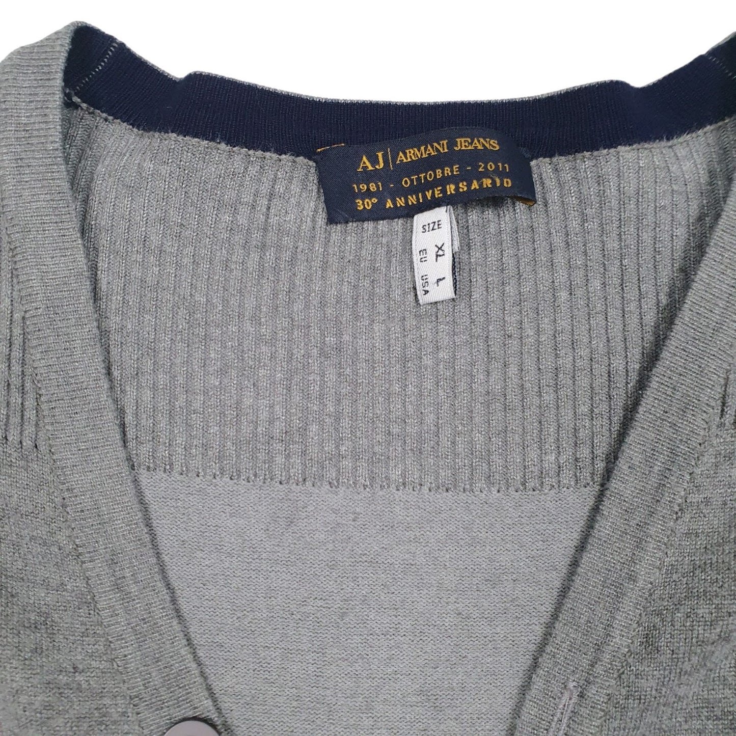 Mens Grey Armani  Cardigan Jumper