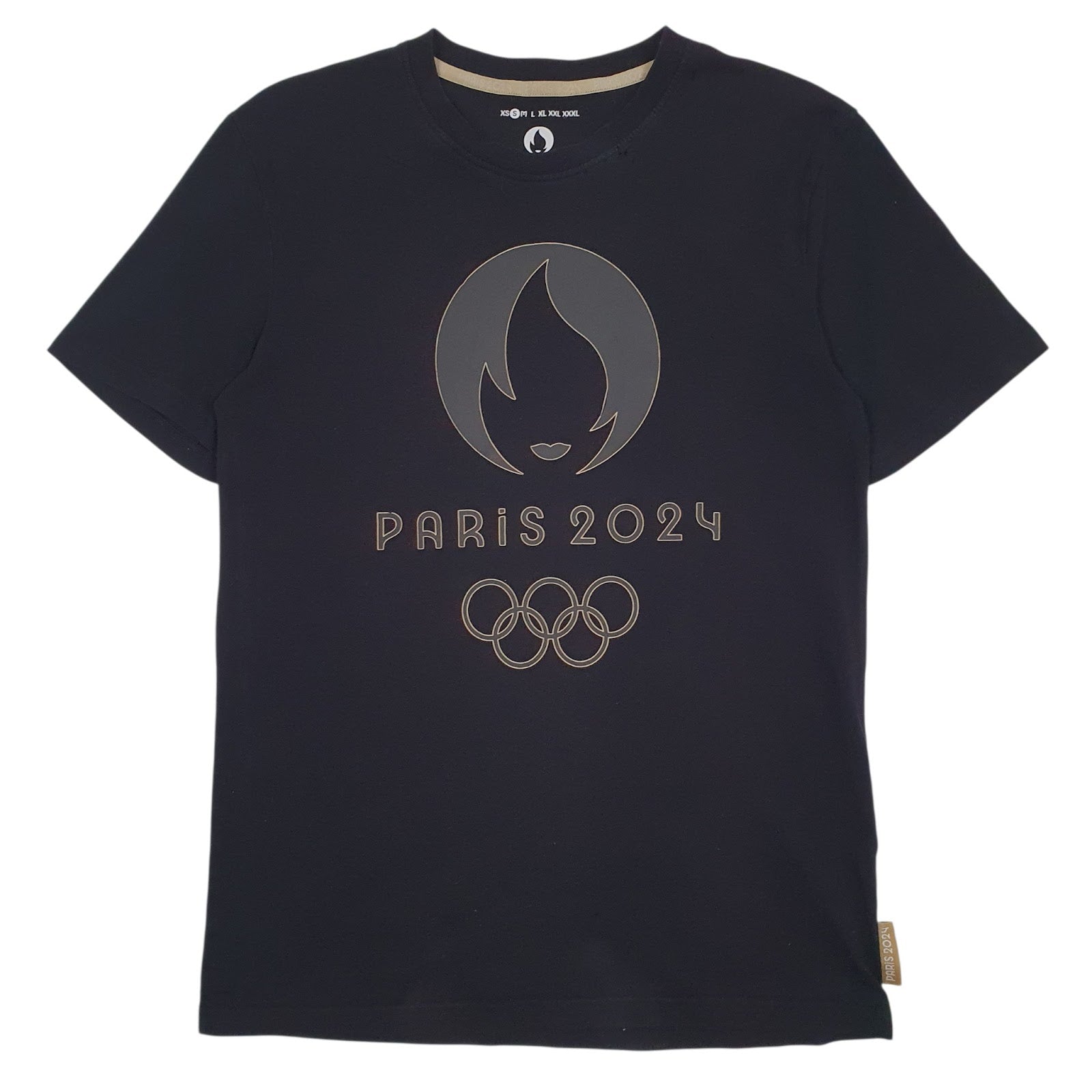 Mens Black Olympics Official Paris 2024 Short Sleeve T Shirt