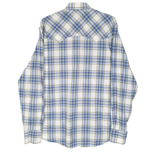Mens Blue Marlboro Vintage Pearl Snap  Shirt