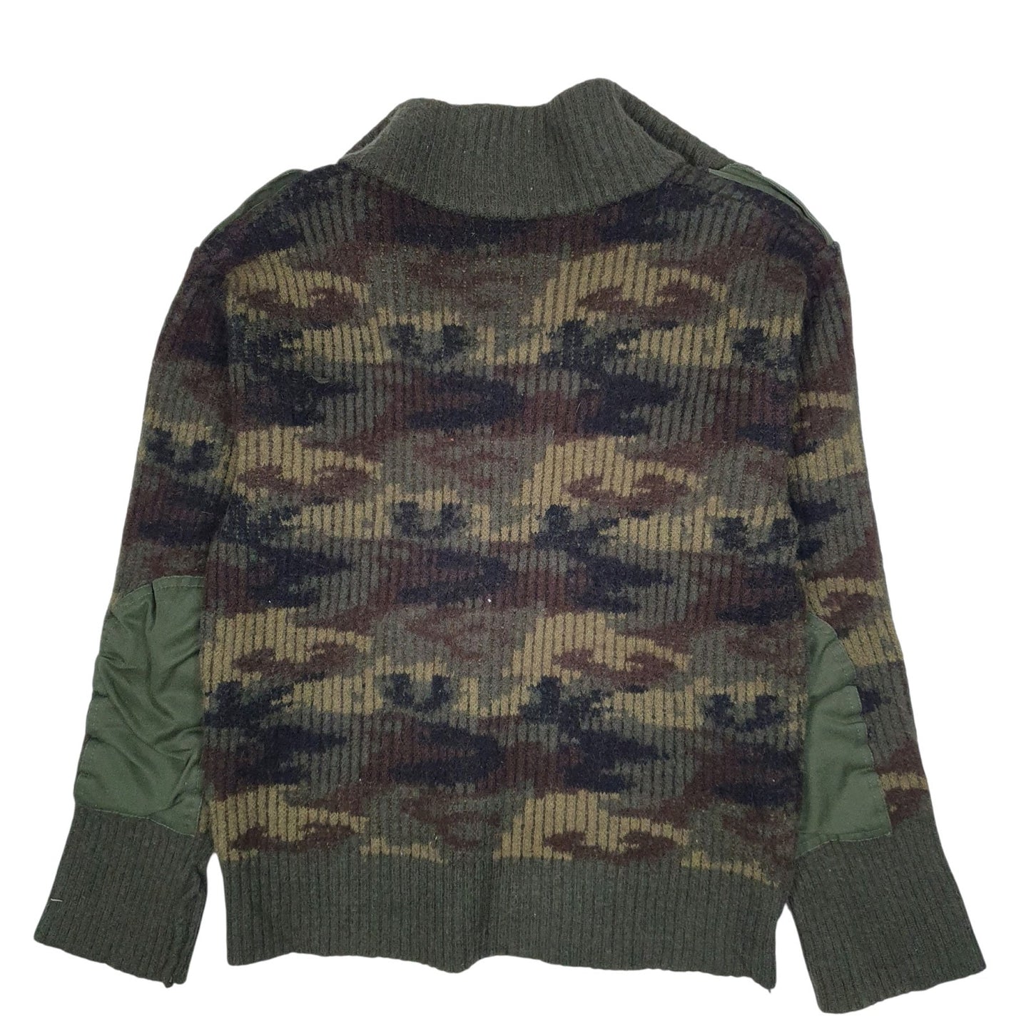 Womens Green Unbranded Camo Camouflage Army Military Quarter Zip Jumper