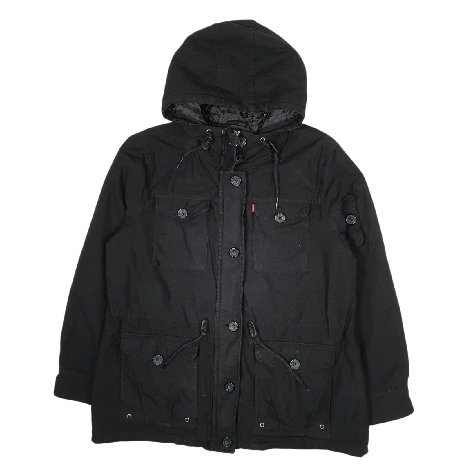 Womens Black Levis Windbreaker  Coat