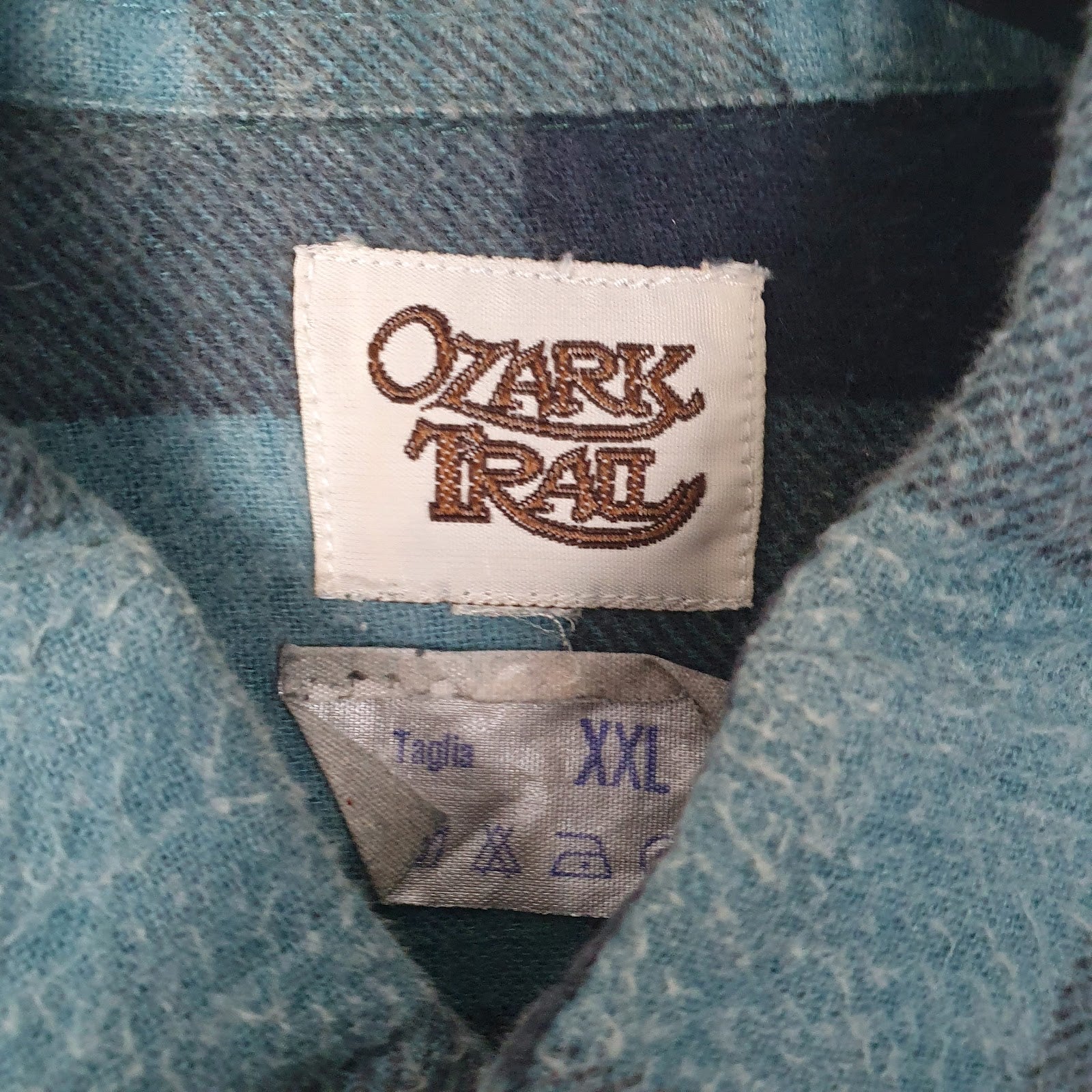 Mens Blue Ozark Trail Vintage Flannel  Shirt