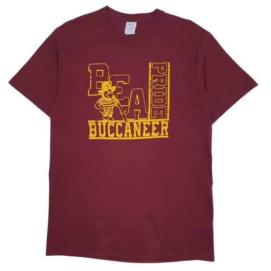 Mens Burgundy Port & Company Buccaneer Short Sleeve T Shirt