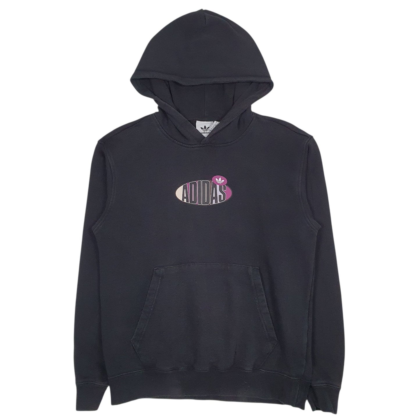 Mens Black Adidas Spellout Hoodie Jumper