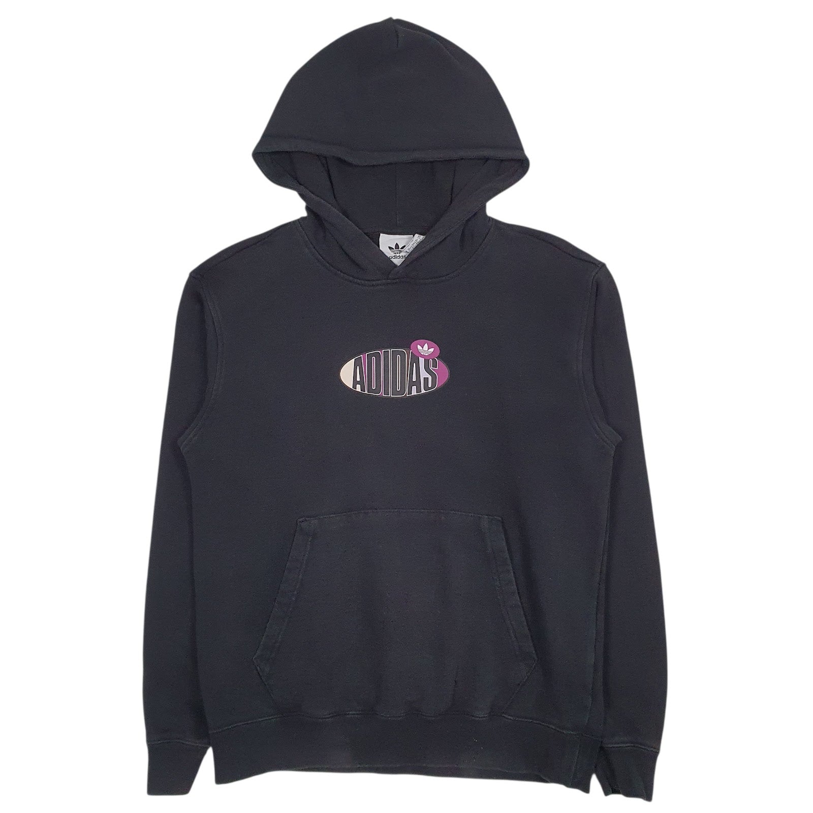 Mens Black Adidas Spellout Hoodie Jumper