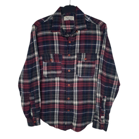 Mens Grey Alcott Flannel Long Sleeve Shirt