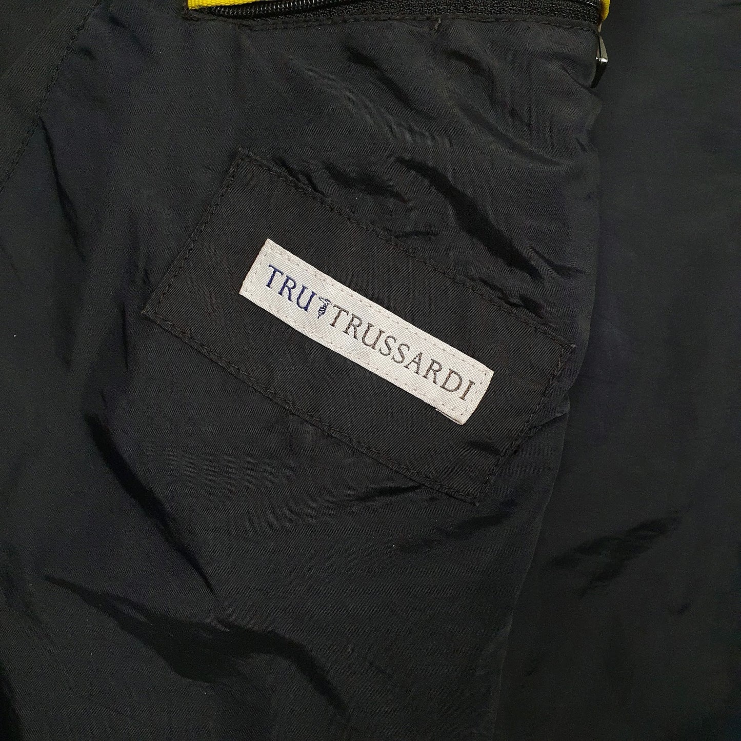 Mens Black Trussardi Quilted Padded Windbreaker  Coat
