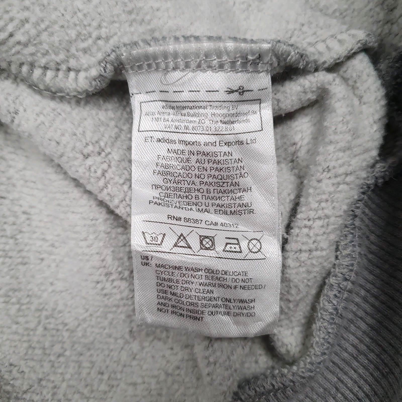 Mens Grey Adidas Spellout Hoodie Jumper