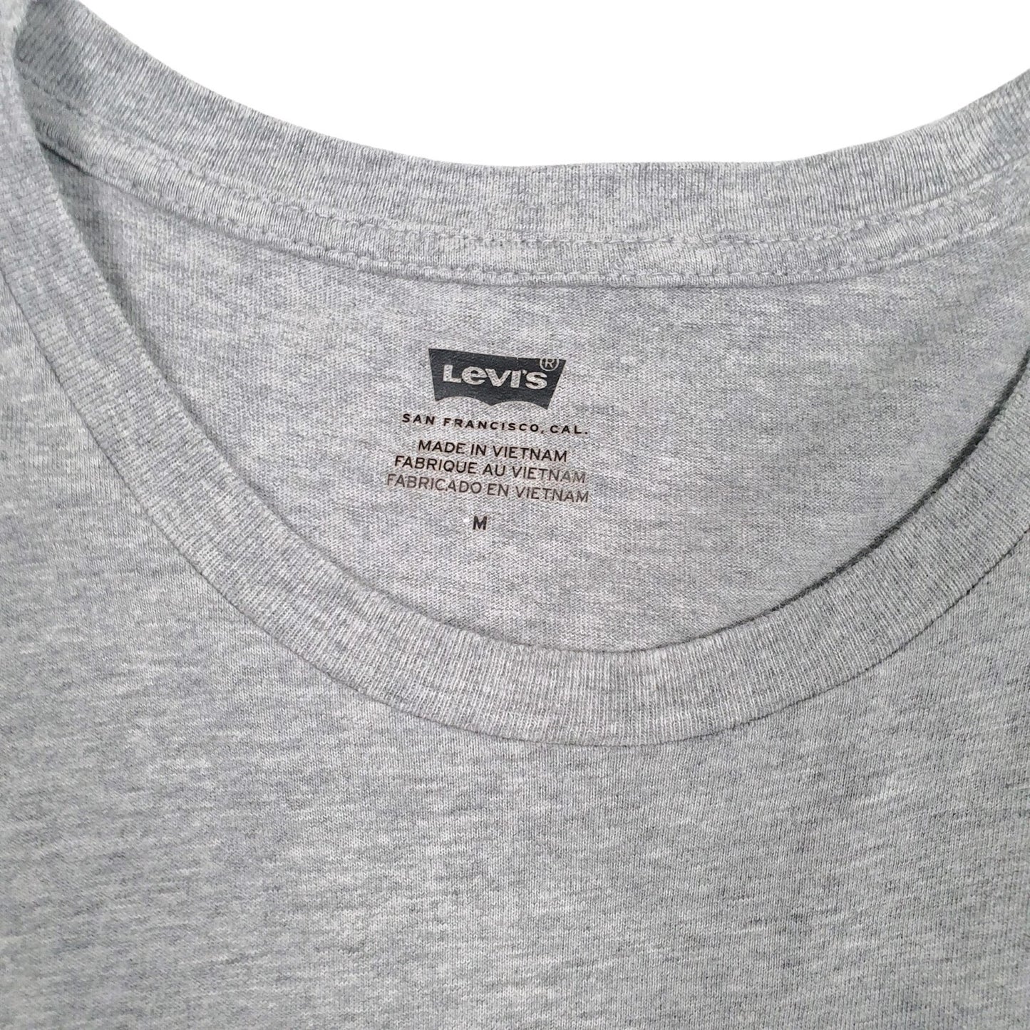 Mens Grey Levis Spellout  T Shirt