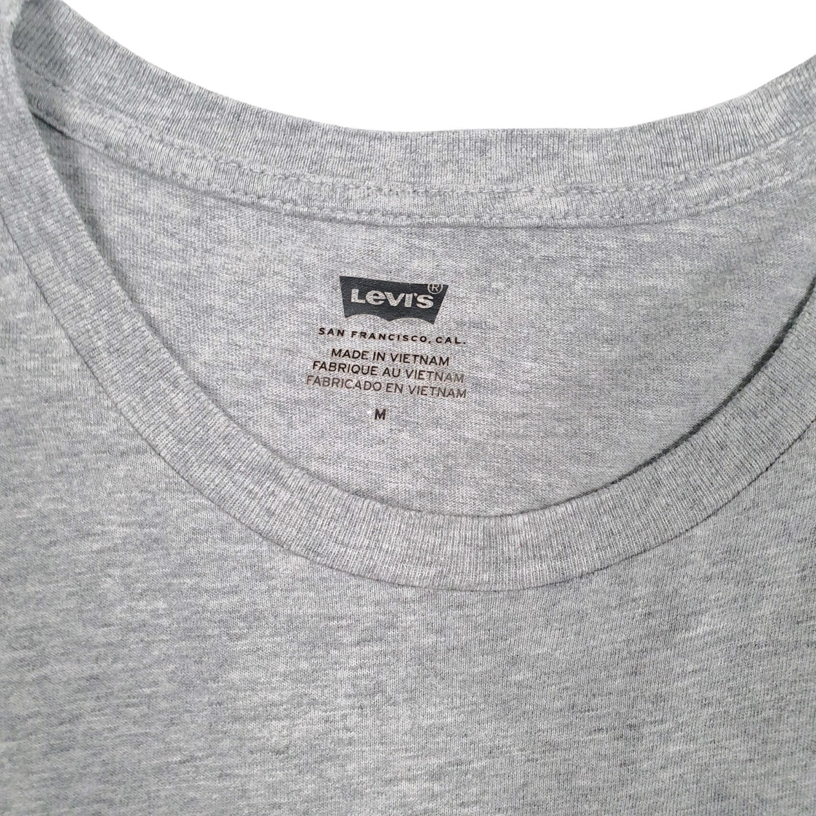 Mens Grey Levis Spellout  T Shirt