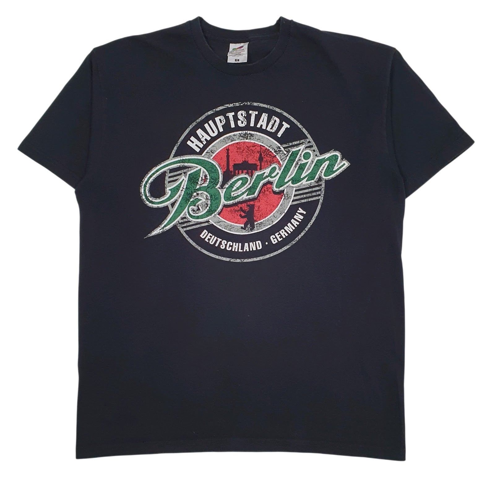 Mens Black Fruit Of The Loom Berlin Short Sleeve T Shirt