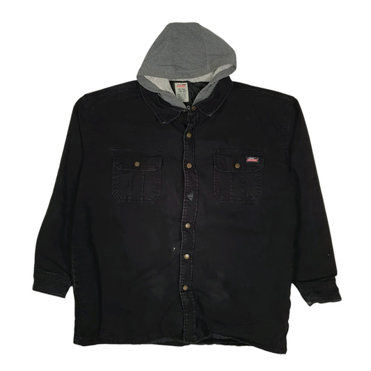 Mens Black Dickies Windbreaker Chore Hoodie  Coat