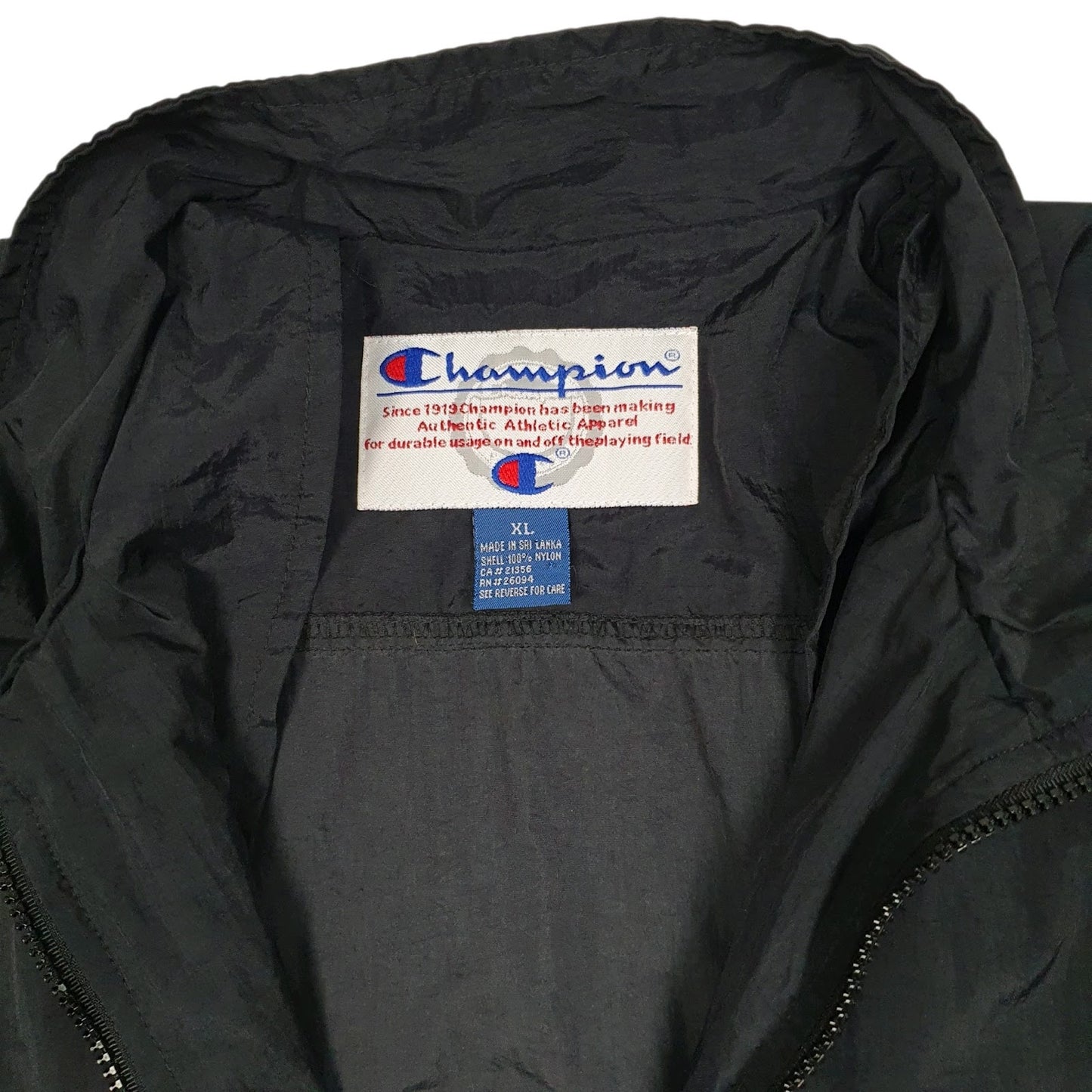 Mens Black Champion  Quarter Zip Coat