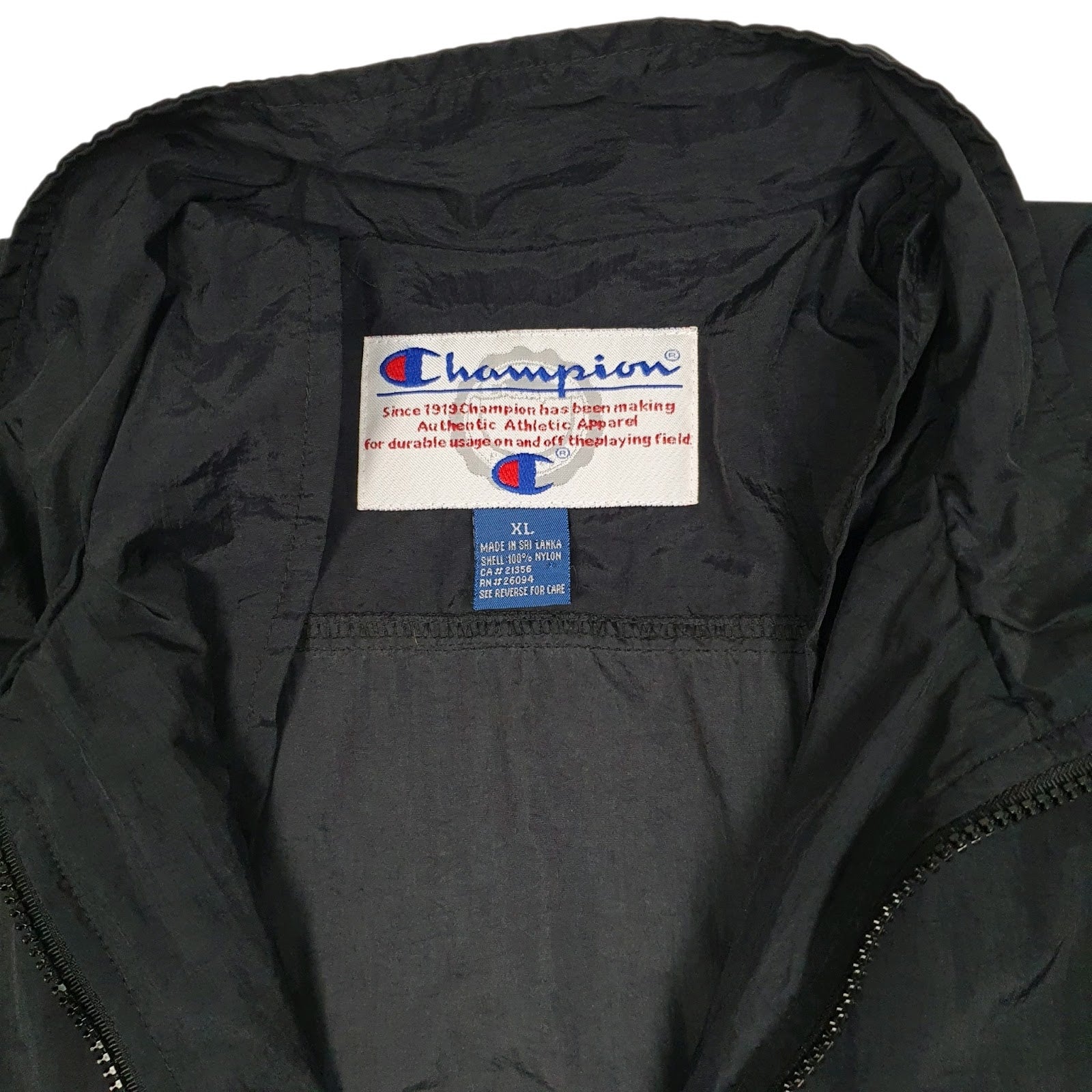 Mens Black Champion  Quarter Zip Coat