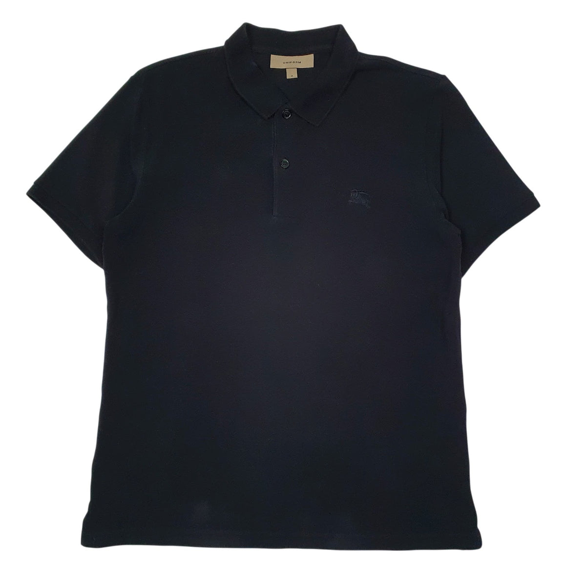 Mens Black Burberry  Short Sleeve Polo Shirt